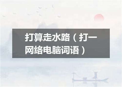 打算走水路（打一网络电脑词语）
