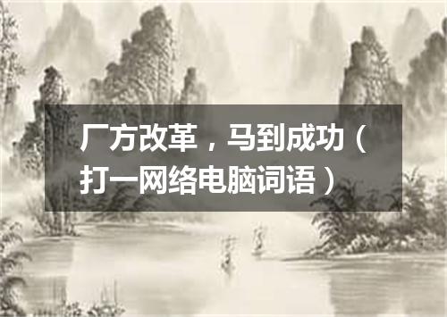 厂方改革，马到成功（打一网络电脑词语）