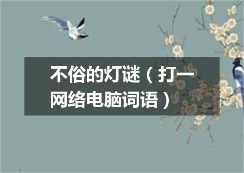 不俗的灯谜（打一网络电脑词语）