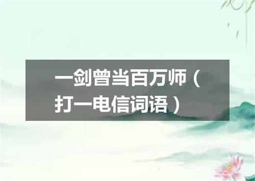 一剑曾当百万师（打一电信词语）