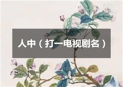 人中（打一电视剧名）