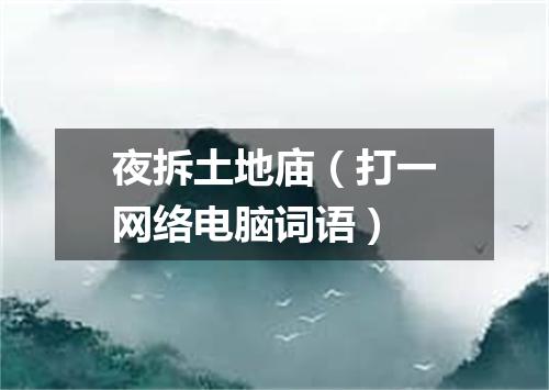 夜拆土地庙（打一网络电脑词语）