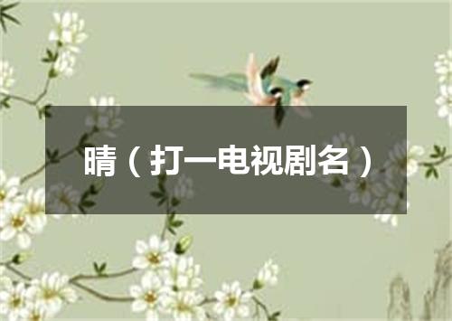 晴（打一电视剧名）
