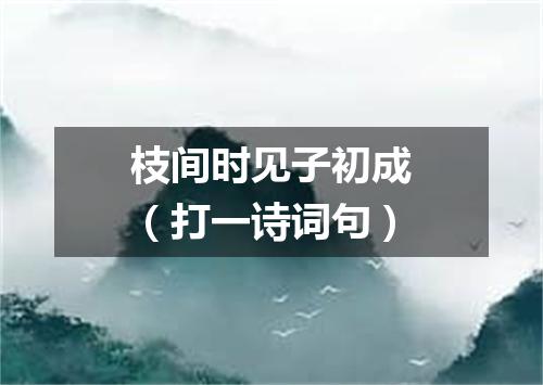 枝间时见子初成（打一诗词句）