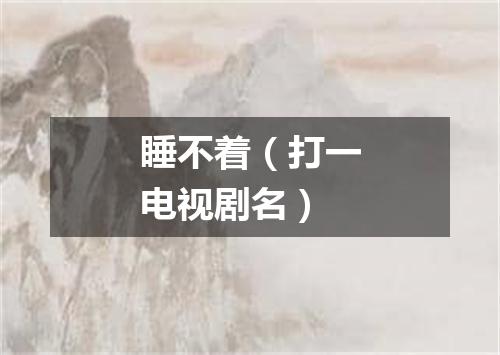 睡不着（打一电视剧名）