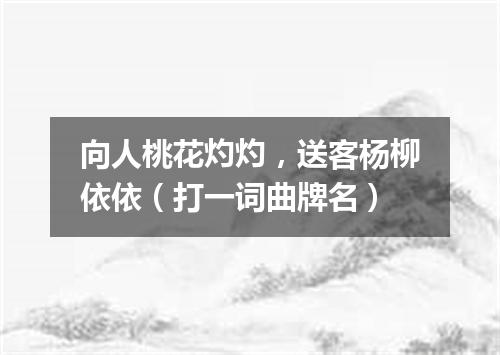 向人桃花灼灼，送客杨柳依依（打一词曲牌名）