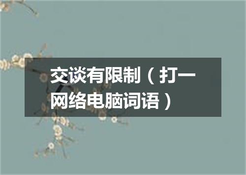 交谈有限制（打一网络电脑词语）