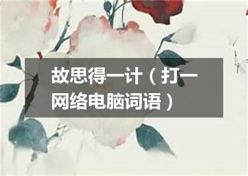 故思得一计（打一网络电脑词语）