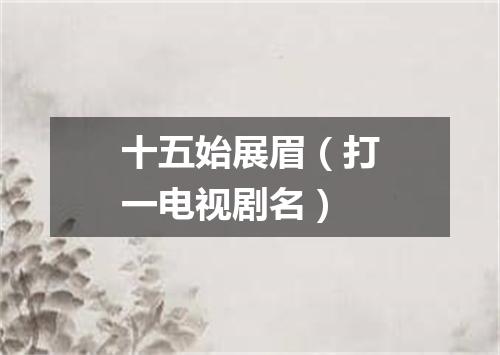 十五始展眉（打一电视剧名）