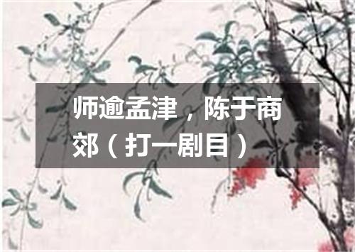师逾孟津，陈于商郊（打一剧目）
