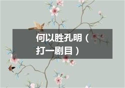 何以胜孔明（打一剧目）