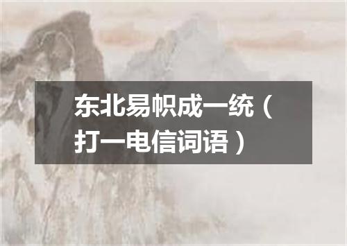 东北易帜成一统（打一电信词语）