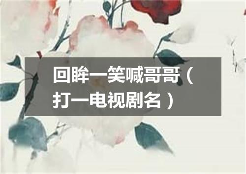 回眸一笑喊哥哥（打一电视剧名）