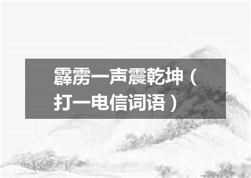 霹雳一声震乾坤（打一电信词语）