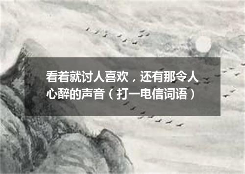 看着就讨人喜欢，还有那令人心醉的声音（打一电信词语）