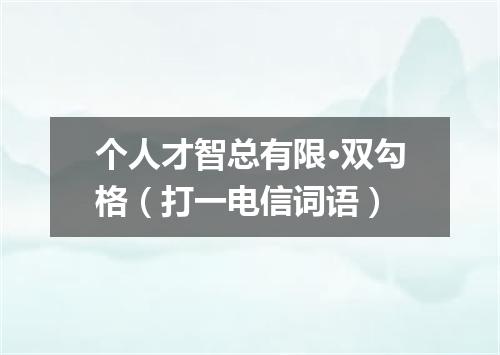 个人才智总有限·双勾格（打一电信词语）