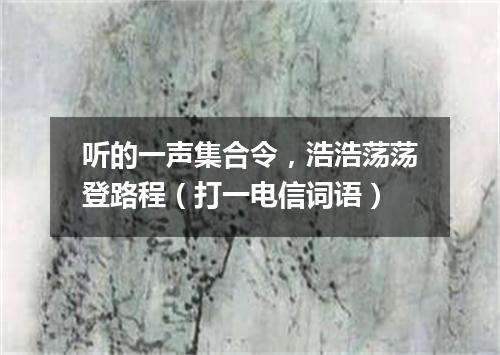 听的一声集合令，浩浩荡荡登路程（打一电信词语）