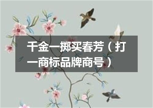 千金一掷买春芳（打一商标品牌商号）
