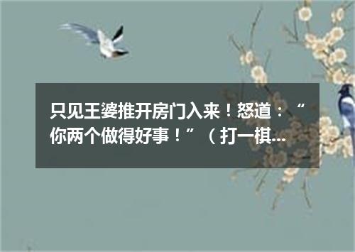 只见王婆推开房门入来！怒道：“你两个做得好事！”（打一棋牌词语）