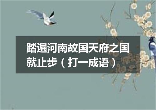 踏遍河南故国天府之国就止步（打一成语）