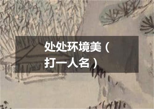 处处环境美（打一人名）