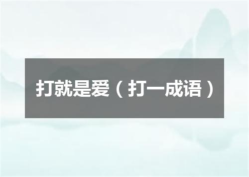 打就是爱（打一成语）