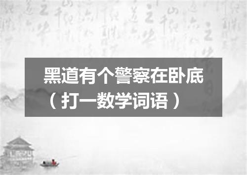 黑道有个警察在卧底（打一数学词语）