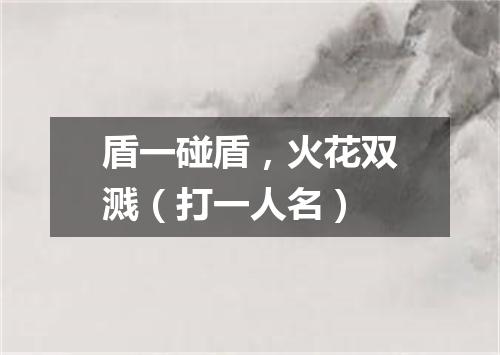 盾一碰盾，火花双溅（打一人名）