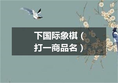 下国际象棋（打一商品名）