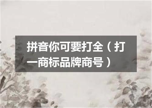 拼音你可要打全（打一商标品牌商号）