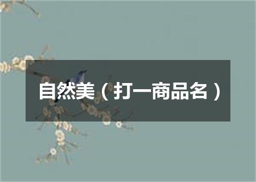 自然美（打一商品名）