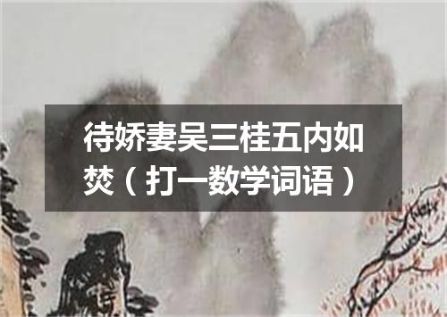 待娇妻吴三桂五内如焚（打一数学词语）