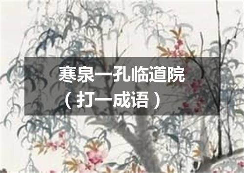 寒泉一孔临道院（打一成语）