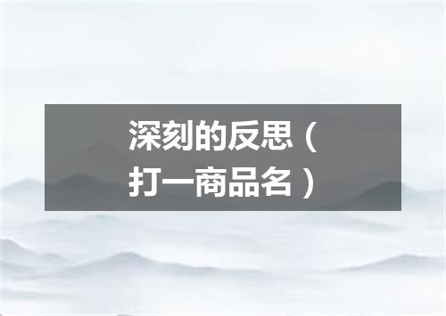 深刻的反思（打一商品名）