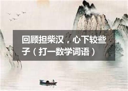 回顾担柴汉，心下较些子（打一数学词语）