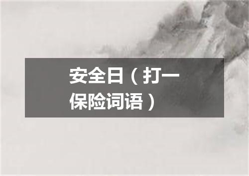 安全日（打一保险词语）