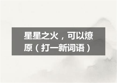 星星之火，可以燎原（打一新词语）
