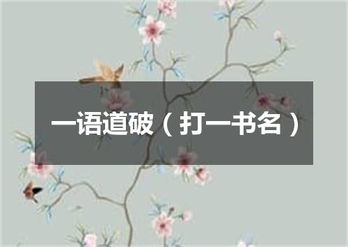 一语道破（打一书名）