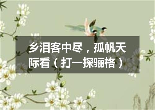 乡泪客中尽，孤帆天际看（打一探骊格）