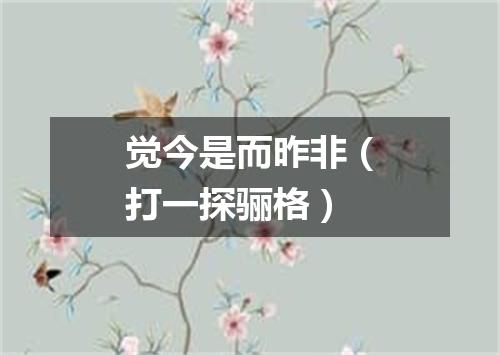觉今是而昨非（打一探骊格）