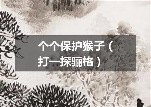 个个保护猴子（打一探骊格）