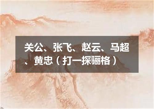 关公、张飞、赵云、马超、黄忠（打一探骊格）