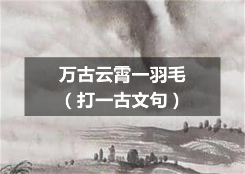 万古云霄一羽毛（打一古文句）