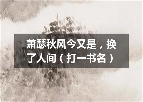 萧瑟秋风今又是，换了人间（打一书名）