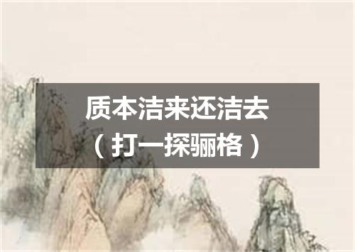 质本洁来还洁去（打一探骊格）