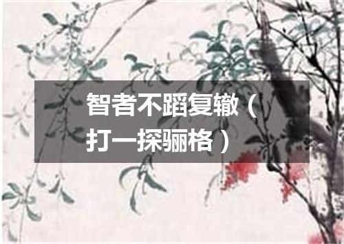 智者不蹈复辙（打一探骊格）