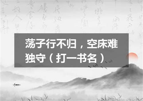 荡子行不归，空床难独守（打一书名）