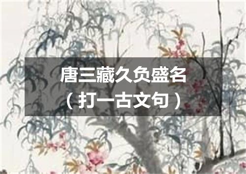 唐三藏久负盛名（打一古文句）