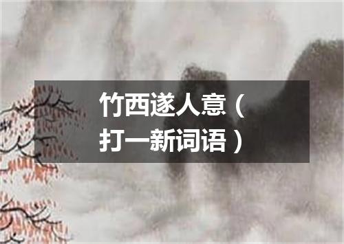 竹西遂人意（打一新词语）