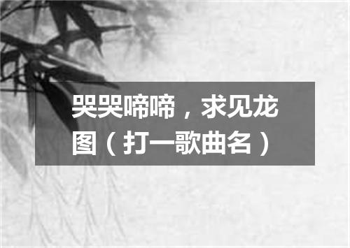 哭哭啼啼，求见龙图（打一歌曲名）
